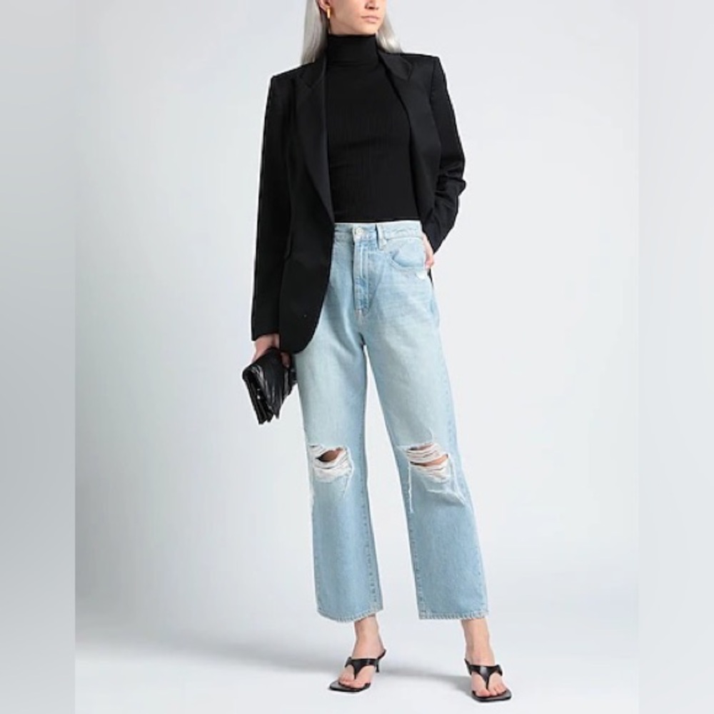 New SLVRLAKE Women’s London Crop High-Rise Jeans in Broken Dreams Size 28